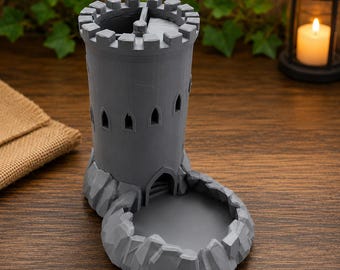Castle Dice Tower | 3D Printed DnD Accessory, Dice Roller Tray