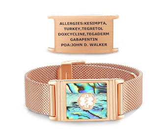 Custom Engraved Medical ID Bracelet – Unisex Adjustable Mesh Band