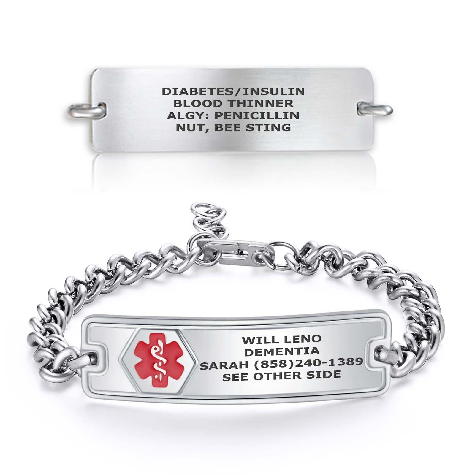 Alzheimer armband | Alert armbandje | : id-plaatjes voor kinderen & volwassenen