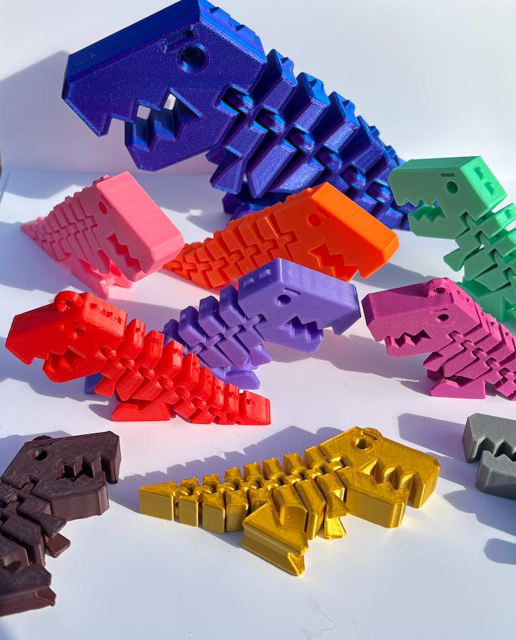 Flexi Rex - Fidget Toy - Pendant - T-Rex dinosaur - 3Dprint - Keychain