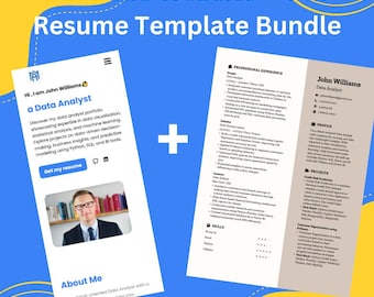 Professional Portfolio Website & Resume Template Bundle (PDF)