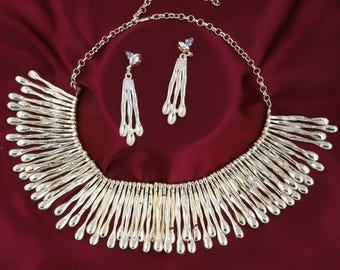 Handmade Pure Solid Copper Necklace and Earrings Set – Adjustable, Stylish and Elegant Jewellery, Wellness-Inspired Gift for Her