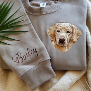 Custom Pet Embroidered Sweatshirt, Personalized Cat Shirt, Custom Pet Hoodie with Pet&#39;s Face, Personalized Pet Sweatshirt, Cat Sweatshirt
