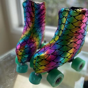 Handgjorda Disco Sparkle Skate-pjäxskydd (EU 37-38)