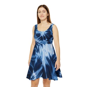 Tie-Dye Skater Kleid, Boho Sommerkleider für Frauen, Strandhochzeitskleid, lässiges Partykleid, ärmelloses Festivalkleid-PLUS Größe, Sommerkleid