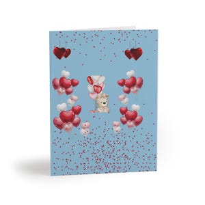 Tarjetas de felicitación con globos y corazones divertidos: perfectas para celebraciones, notas de amor, ocasiones especiales, día de San Valentín, cumpleaños y aniversarios.