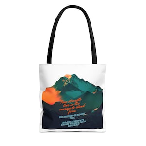 Inspirational Mountain Tote Bag, Perfect for Adventurers Tote, Hiking Lovers Gift, Season Tote, Motivational Tote Gift,  Everyday Use Bag