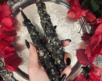 Ritual/Prayer candle • Set of 2 • Witch candle • Spellcasting  • Banishing • Cord cutting magic • Personal power • Grounding •  Earth made