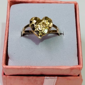 10K Gold Nugget heart Ring
