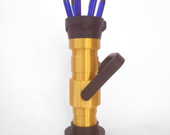 Fire Department Hollow Nozzle Pen Holder Model | Special Edition in Gold | Ideal for Firefighters & Fans