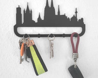 Cologne Skyline Key Rack | Stylish key storage & modern wall decor featuring your favorite city | Original souvenir