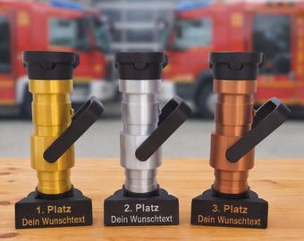 Firefighter Trophy Set Hollow Jet Nozzle Pen Holder | Gold, Silver & Bronze | Ideal for Firefighter Competitions