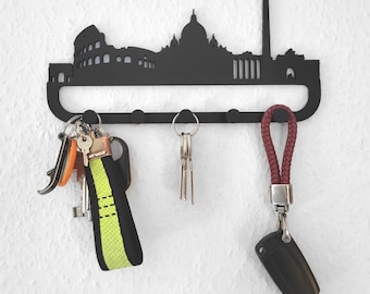 Rome Skyline Key Rack | Stylish key storage & modern wall decoration with your favorite city | Original souvenir