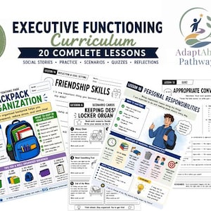 Executive Function Curriculum | 20 Lesson Life Skills Curriculum | Special Education Teacher Resources | Executive Function Skills
