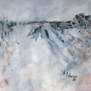 paysage marin petit format acrylique 30 x 30 cm