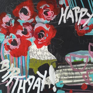 Tarjeta de arte de cumpleaños 20 x 20