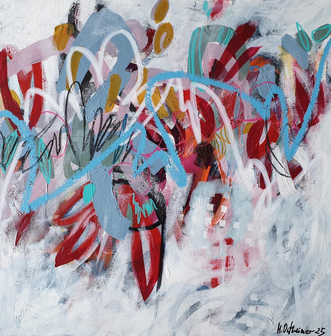 絵画 ミクストメディア 抽象画 50 x 50、オリジナル絵画、ユニークな