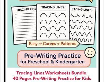Tracing Lines Worksheets Bundle: Pre-Writing Practice (PDF)