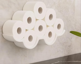 Cloud Toilet Paper Holder Space-Saving Decor Holds 4-13 Rolls Eco-Friendly
