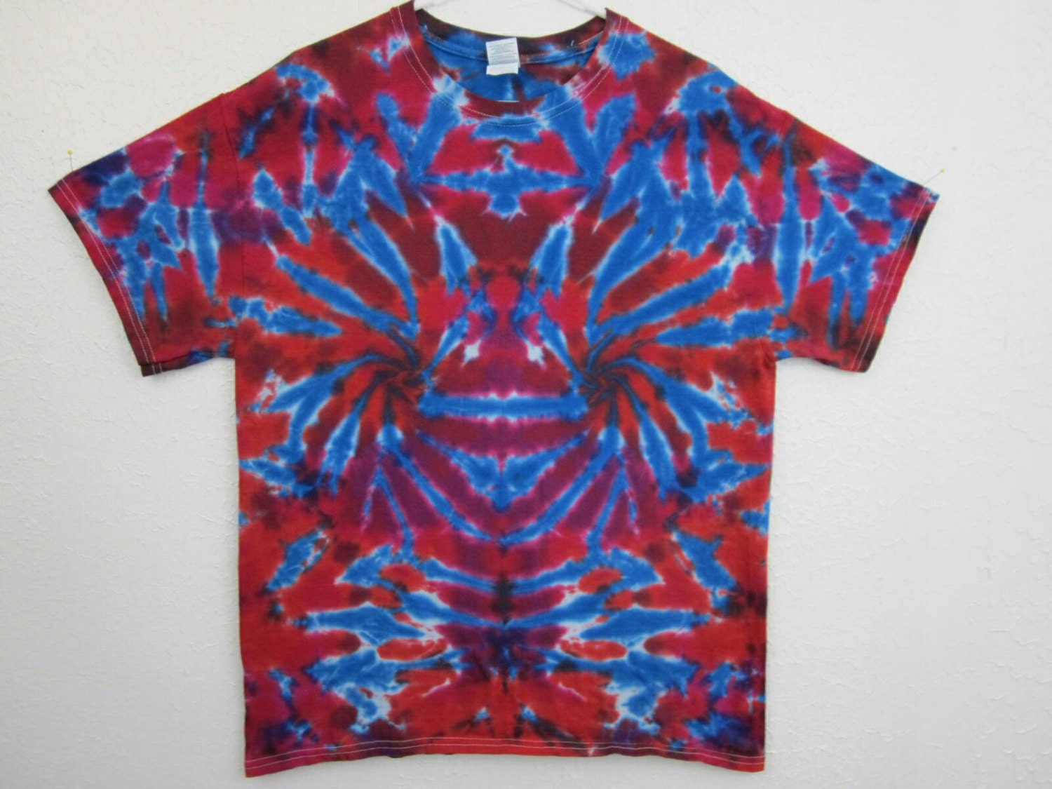 Red and Blue Rorschach Large Tie Die Unisex T-shirt