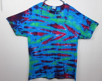 Tie Dye Unisex Size Large Turquoise Green Fuchsia