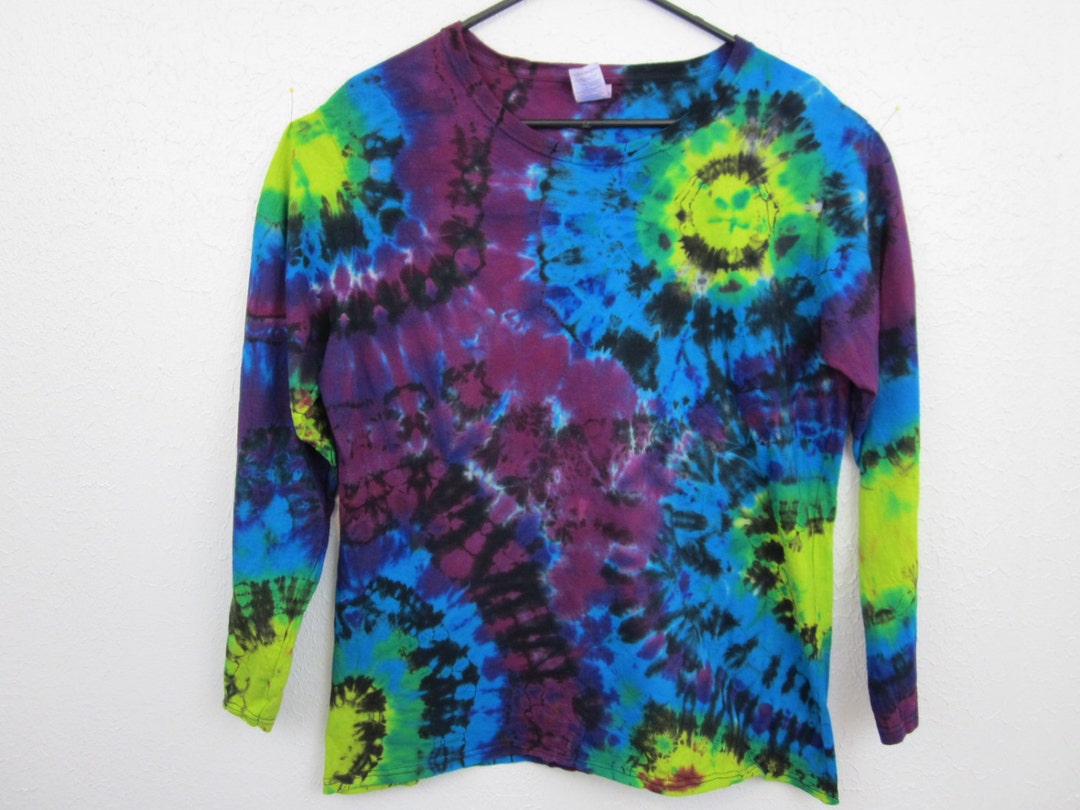Reverse Tie Dye Long Sleeve Ladies Size XL Multi Color Geod - Etsy