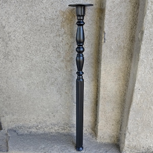 Black Metal Table Leg 28" – Decorative Steel Furniture Support, Farmhouse Style