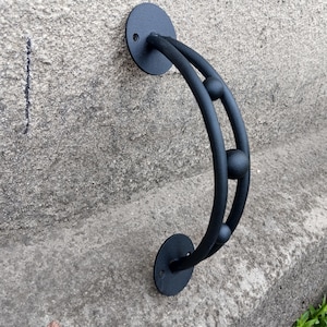 Wrought Iron Handle – Rustic Black Pull with Ball Details