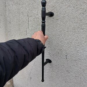 Tirador de puerta cónico de acero negro / Tirador de entrada de estilo industrial, moderno y rústico