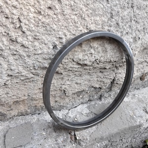 Rectangular Steel Ring 25 cm | 20x10 mm Profiled Metal Circle | Industrial Wall Art Base | Modern Geometric Decor