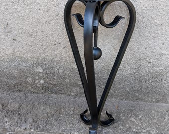Pied de table basse en métal forgé, pied décoratif de meuble de style fer forgé noir