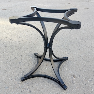 Base de mesa de centro artesanal em aço revestido a pó com veludo preto | Suporte para plantas