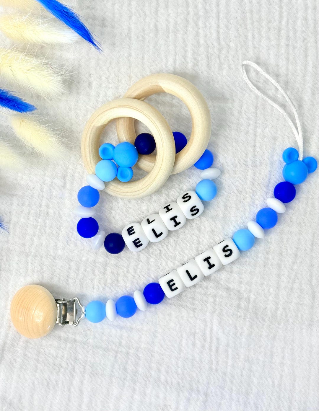 Pacifier Rattle Custom Personalized Pacifier Clip and Rattle,pacifier Holder With Name ...