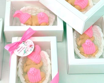 Angel Wings Sleeping Baby Figurine: Baptism/Shower Favors