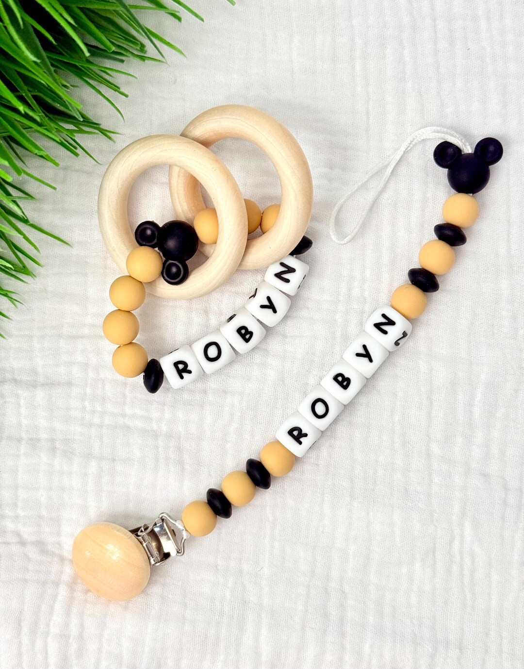 Pacifier Rattle Personalized Pacifier Clip and Rattle, Custom Baby Shower Gift - Etsy