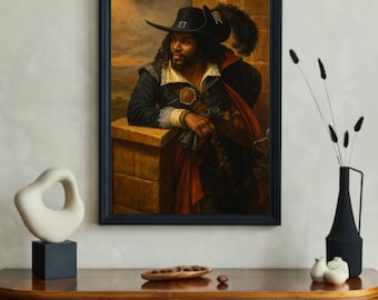 Renaissance Musketeer Portrait Print | Moody Gentleman Warrior (Digital Download)