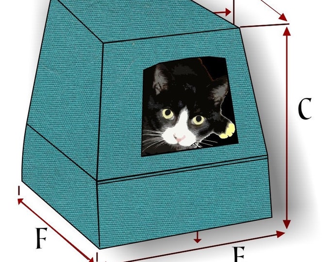 Kitty Box Slipcover Turquoise Etsy