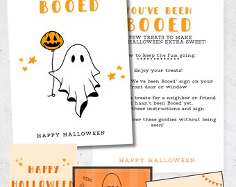 You've been Booed Printable | You've been Booed Kit | Cute Ghost Booed Kit | Neighborhood Tradition | Halloween Boo Kit | Booed Sign