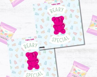 You are Beary Special Valentine Card | Gummy Bear Valentine Card | Kids Valentines |Class Valentines