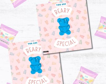 You are Beary Special Valentine Card INSTANT DOWNLOAD | Gummy Bear Valentine Card | Kids Valentines | Boys Valentines | Multiple Sizes
