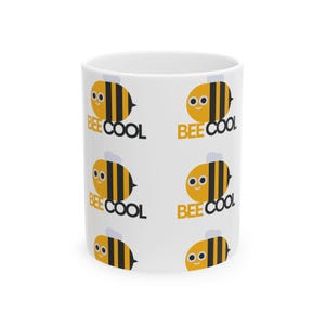 Bee Cool Ceramic Mug - Fun Bee Design for Coffee Lovers, Perfect for Gifts, Birthday, Cheerful Home Decor, Cute Bee Collectible
