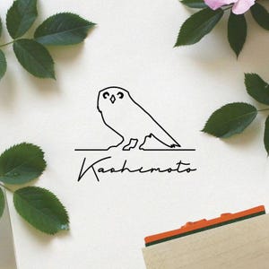 Birds / Owl Series, Small animals Series, Personalized Pet Silhouette Stamp, Custom Text, Made in Japan