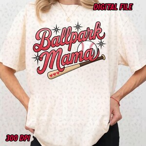 Ballpark Mama Baseball Graphic Design, Baseball Season Png, Retro Baseball Mom Png, Best Gift For Mom Png, Glitter Baseball Png