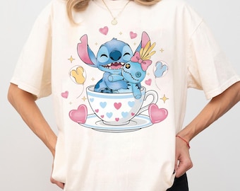 Retro Disney Stich und Scrump T-Shirt, Disney Lilo & Stitch Shirt, Disney Stitch Film Shirt, BTW Besties Urlaub T-Shirt, Magic Kingdom T-Shirt.