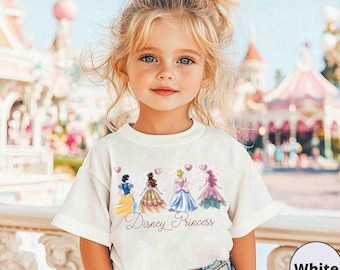 Retro Disney Princess Comfort Colors Shirt, Watercolor Princess Shirt, Disney Trip T-Shirt, Disney Princess Tee, Disneyworld Princess Gift.