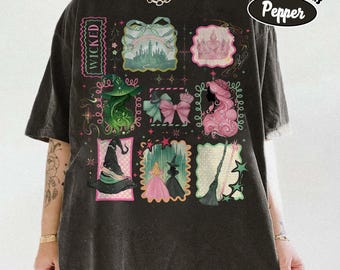 Retro Wicked Comfort Colors Shirt, Wizard Defying Gravity Tee, Pink Green Musical Shirt, Elphaba Glinda Shirt, Wizard Movie Fan TShirt
