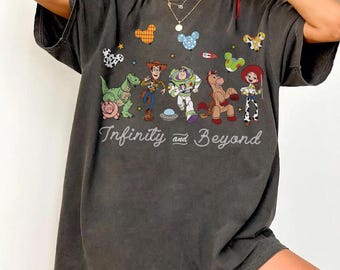 Camiseta con globos de Disney Toy Story en colores retro cómodos, camiseta de Disney World Toy Story, camiseta familiar de Disney Toy Story, camiseta con personajes de películas.