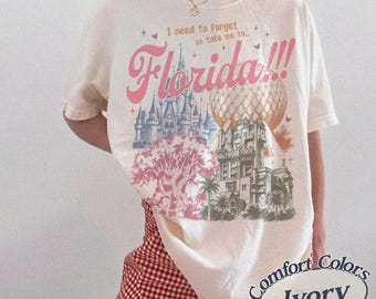 Vintage-Shirt „Ich muss abschalten, also nimm mich mit nach Florida“, Magisches Themenpark-Shirt, Walt-Disney-World-Familienurlaubs-T-Shirt, Disney-Damen-Shirts