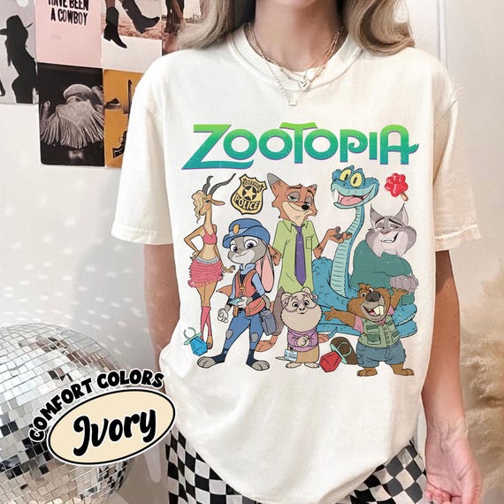 Vintage Disney Zootopia 2 Characters Group Shirt, Judy Hopps Nick Wilde Gary De'Snake Tee, Zootropolis, Disneyland Family Trip Shirt.