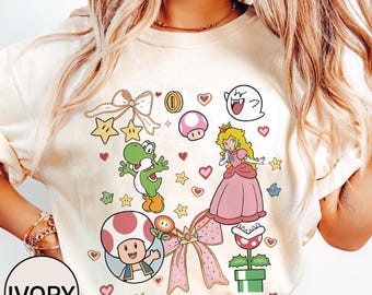 Retro Coquette Bow Princess Peach Baby Tee Crop Tank, Princess Peach Kids Shirt, Feeling Peachy Shirt, Girls Trip Shirt, Epic Universe Tee.